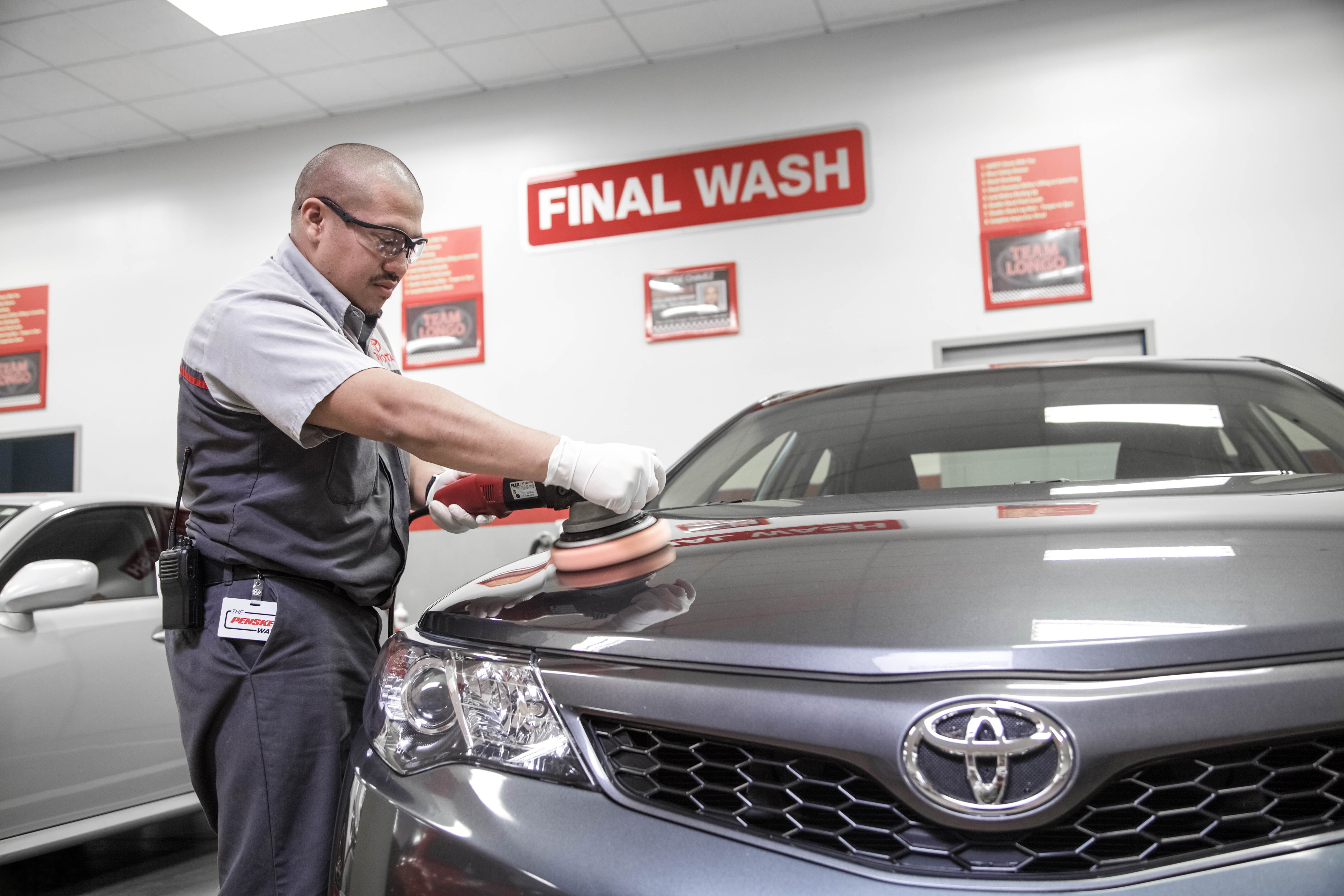 Bennett Toyota of Lebanon is a Car Dealership near Harrisburg, PA | Toyota Service Technician washing car