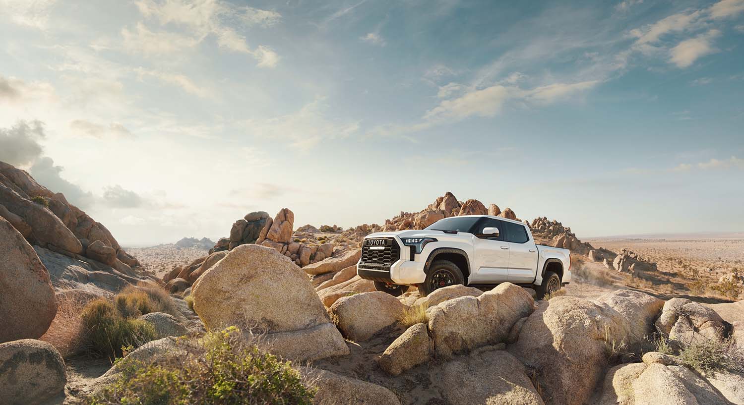 Toyota Hybrid for Everyone at Bennett Toyota of Lebanon | The 2022 Tundra Hybrid parked on rocks